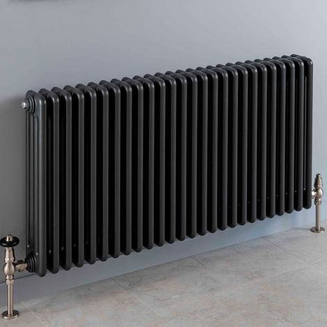 Old Style Anthracite Traditional 3 Column Radiators 500mm high - Multiple width options