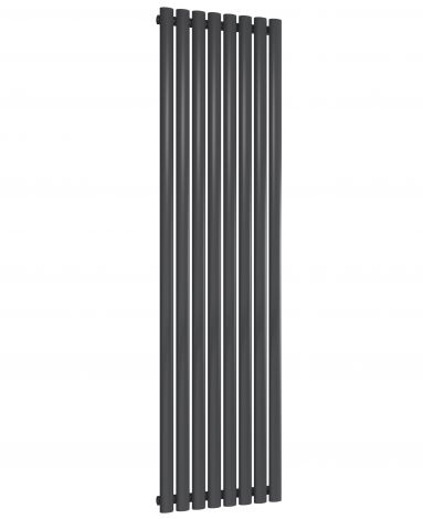 Chelsea Oval Anthracite Single Panel Vertical Mild Steel Designer Radiator 1800mm High x 472mm Wide