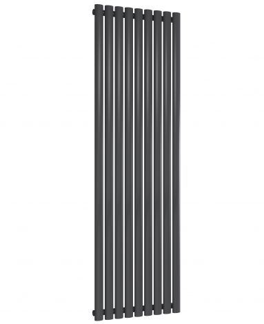 Chelsea Oval Anthracite Single Panel Vertical Mild Steel Designer Radiator 1800mm High x 531mm Wide