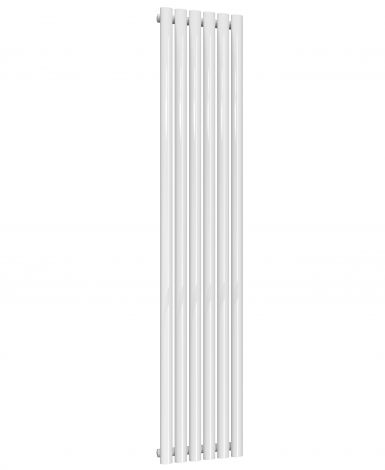 Chelsea Oval White Single Panel Vertical Mild Steel Designer Radiator 1800mm High x 354mm Wide