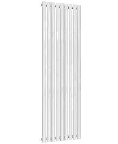 Chelsea Oval White Single Panel Vertical Mild Steel Designer Radiator 1800mm High x 531mm Wide