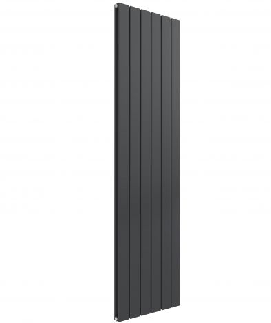 Cardiff double panel vertical designer radiator in anthracite grey 1600mm high x 440mm wide