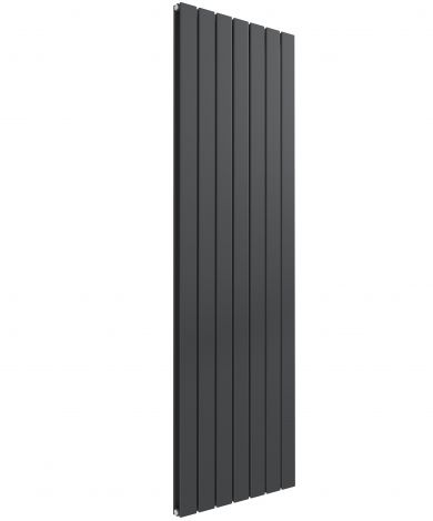 Cardiff double panel vertical designer radiator in anthracite grey 1600mm high x 514mm wide