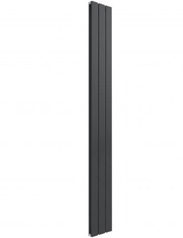 Cardiff double panel vertical designer radiator in anthracite grey 1800mm high x 218mm wide