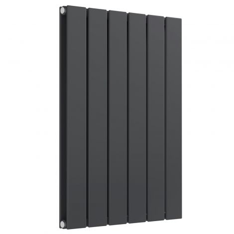 Cardiff double panel horizontal designer radiator in anthracite grey 600mm high x 440mm wide