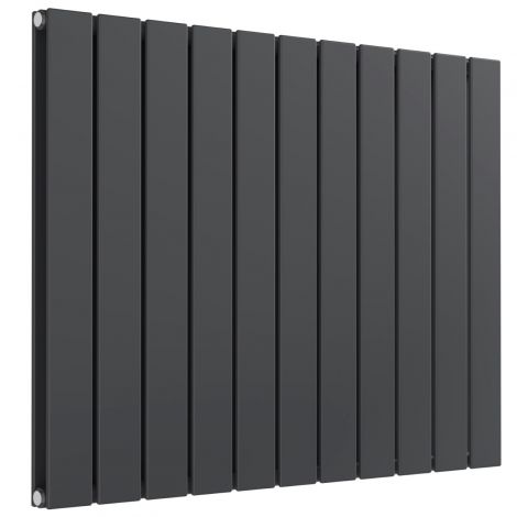 Cardiff double panel horizontal designer radiator in anthracite grey 600mm high x 810mm wide