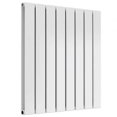 Cardiff double panel horizontal designer radiator in white 600mm high x 588mm wide