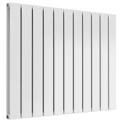 Cardiff double panel horizontal designer radiator in white 600mm high x 810mm wide