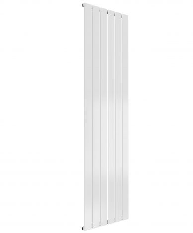 Cardiff single panel vertical designer radiator in white 1600mm high x 440mm wide