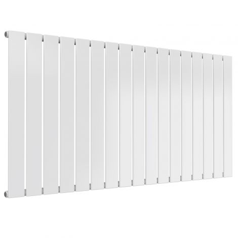 Cardiff single panel horizontal designer radiator in white 600mm high x 1254mm wide