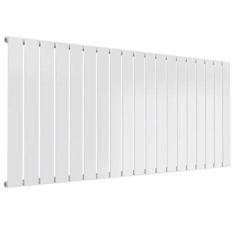 Cardiff single panel horizontal designer radiator in white 600mm high x 1402mm wide