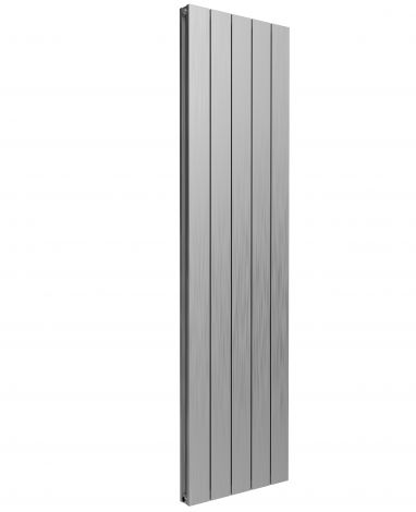Leeds Satin Flat Vertical Double Panel Brushed Aluminium 1800mm High Radiators