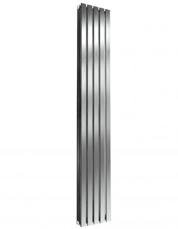 London Flat Bar Double Panel Brushed Satin Stainless Steel Vertical Designer Radiator 1800mm high x 295mm wide
