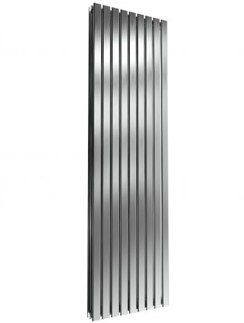 London Flat Bar Double Panel Brushed Satin Stainless Steel Vertical Designer Radiator 1800mm high x 531mm wide