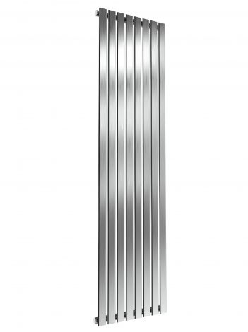 London Flat Bar Single Panel Brushed Satin Stainless Steel Vertical Designer Radiator 1800mm high x 472mm wide