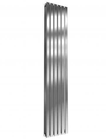 London Flat Bar Double Panel Polished Stainless Steel Vertical Designer Radiator 1800mm high x 354mm wide