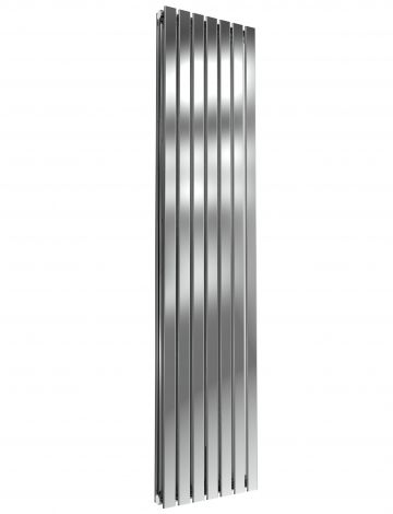London Flat Bar Double Panel Polished Stainless Steel Vertical Designer Radiator 1800mm high x 413mm wide