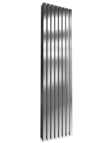 London Flat Bar Double Panel Polished Stainless Steel Vertical Designer Radiator 1800mm high x 472mm wide