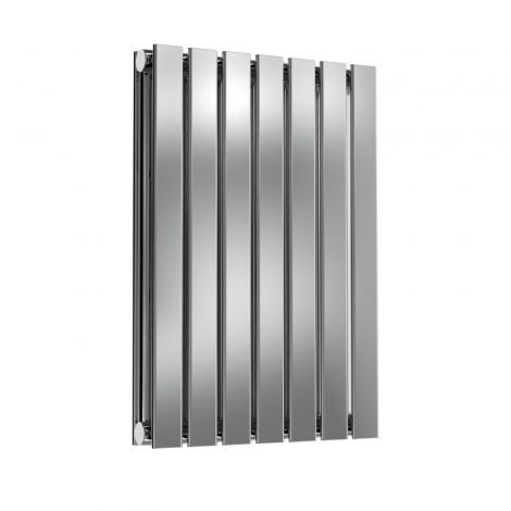 London Flat Bar Double Panel Polished Stainless Steel Horizontal Designer Radiator 600mm high x 413mm wide