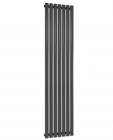 Manchester Oval Anthracite Single Panel Vertical Aluminium Designer Radiator 1800mm High X 404mm Wide