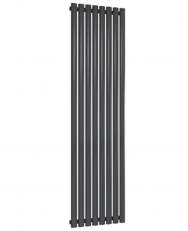 Manchester Oval Anthracite Single Panel Vertical Aluminium Designer Radiator 1800mm High X 463mm Wide