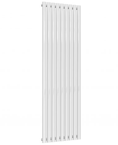 Manchester Oval White Single Panel Vertical Aluminium Designer Radiator 1800mm High X 522mm Wide