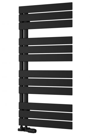 Padstow Open Sided Designer Towel Rail 1120mm x 550mm in Black