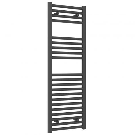 Premium - 400mm Wide Anthracite Straight Ladder Fixed Single Heat Electric Towel Rails