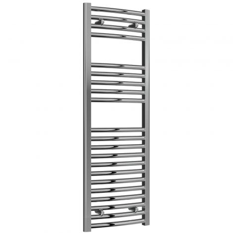 Premium - 400mm Wide Chrome Curved Ladder Fixed Single Heat Electric Towel Rails