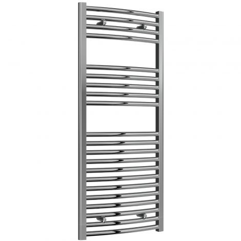 Premium - 500mm Wide Chrome Curved Ladder Fixed Single Heat Electric Towel Rails