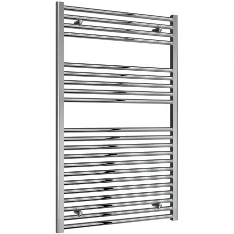 Premium - 750mm Wide Chrome Straight Ladder Thermostatic 7 Day Programmable Electric Towel Rails with Remote Control