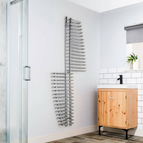 Santorini Large High Output Looping Style Designer Heated Towel Rail - 1810mm high x 770mm wide