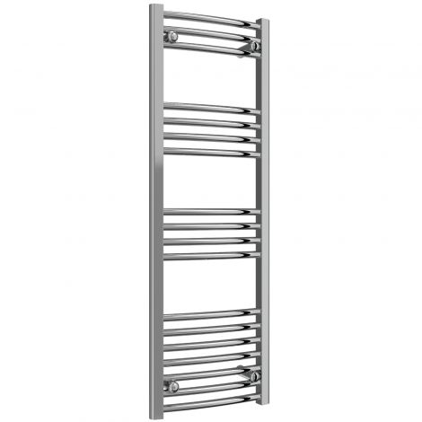 Trade Special - 400mm Wide Chrome Curved Ladder Thermostatic 7 Day Programmable Electric Towel Rails with Remote Control