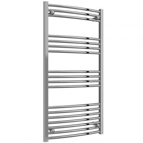 Trade Special - 600mm Wide Chrome Curved Ladder Fixed Single Heat Electric Towel Rails 