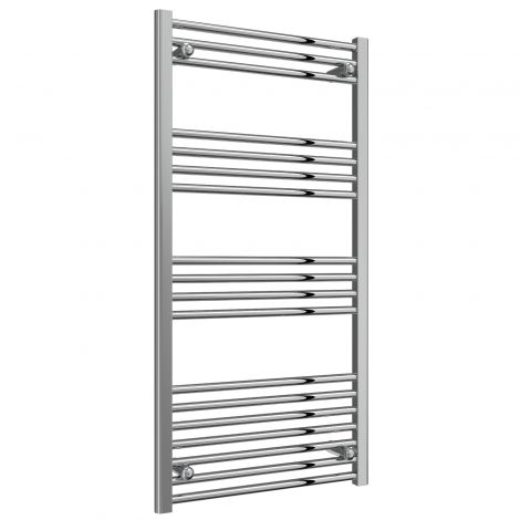 Trade Special - 600mm Wide Chrome Straight Ladder Thermostatic 7 Day Programmable Electric Towel Rails with Remote Control