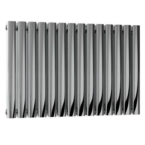 Winchester Oval Double Panel Polished Stainless Steel Horizontal Designer Radiators