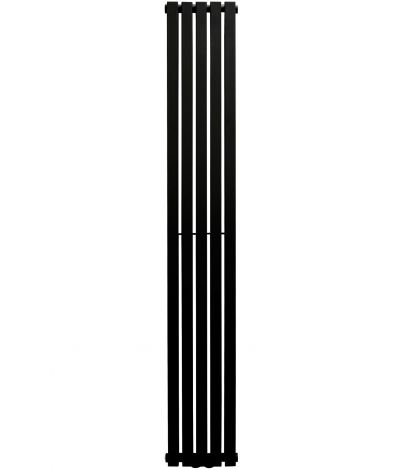 York single panel black vertical designer radiator face on view